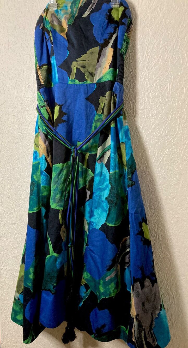 Vanessa Virginia Dress Sz 6 Floral Retro Anthropologie Belt Spring Summer Picnic
